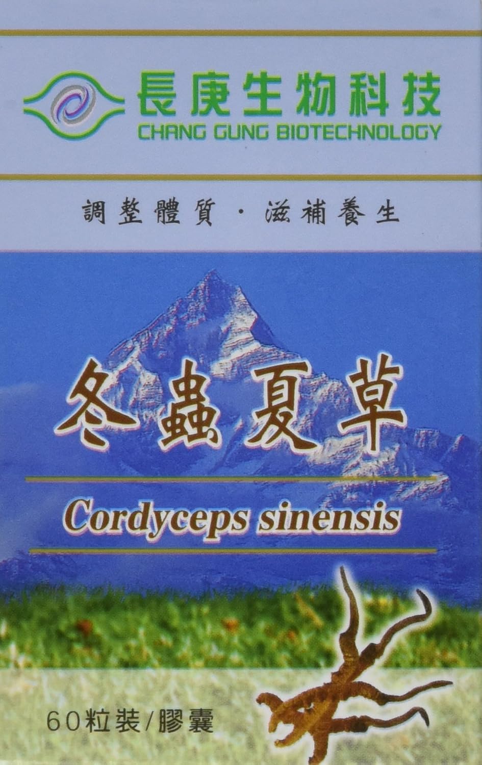 Generic Cordyceps Sinensis Capsules - SGS Certified, cGMP Certified, Guaranteed Authentic, 99.6% rDNA Proven Genuine - 60 Capsules per Bottle, 350mg per Capsule - Made in Taiwan
