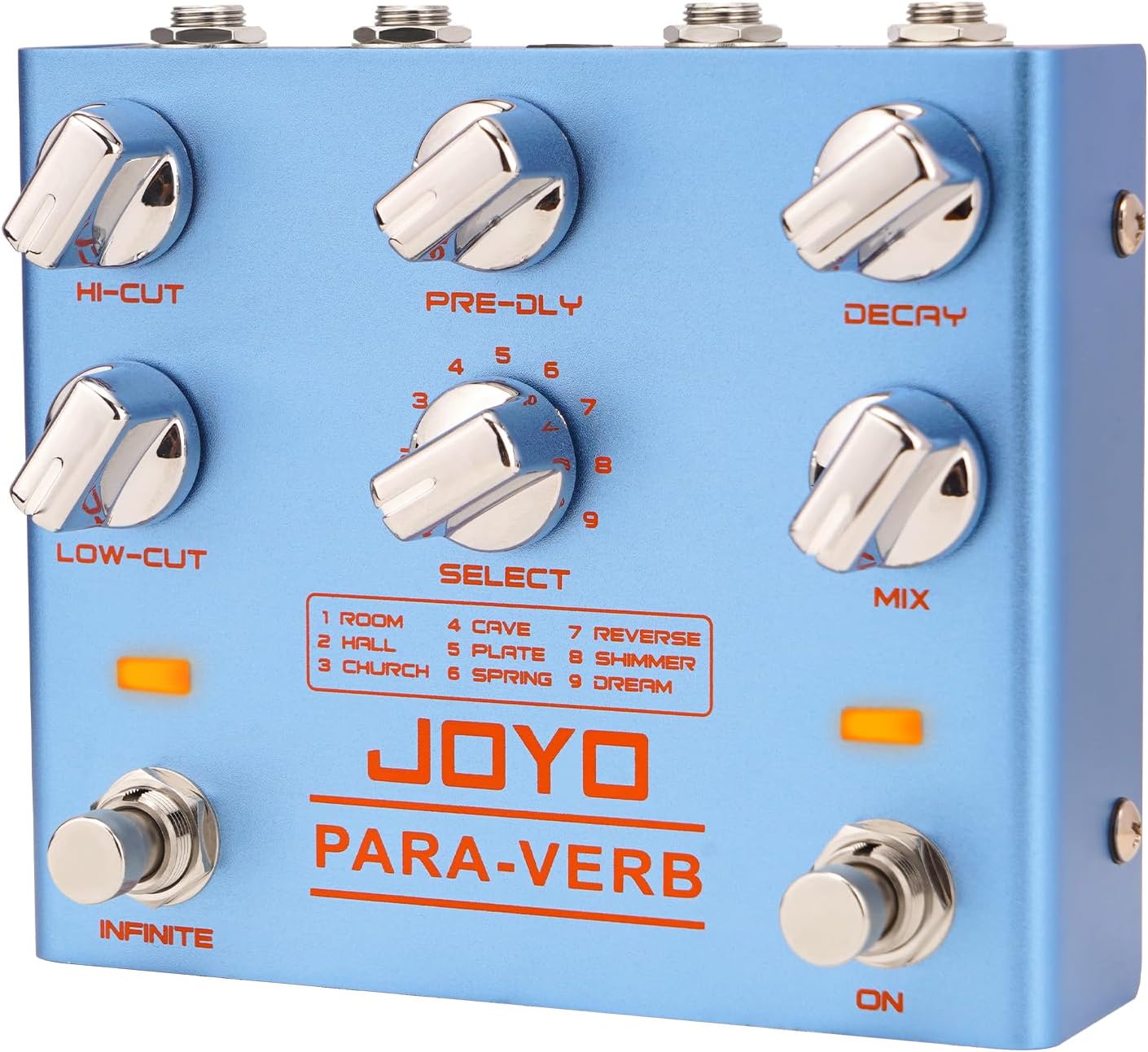JOYO Reverb Pedal Digital Stereo Guitar Pedal with 9 Reverb Effects Infinite & Trail Functions for Electric Guitar - True Bypass (PARA-VERB R-31)
