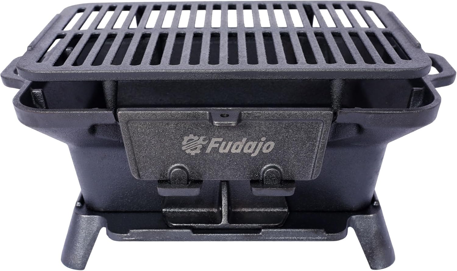 Unknown 16" Rectangular Cast Iron Hibachi Grill, Portable Charcoal Grill With Vent Removable Grate, Yakitori Grills for Outdoor Camping Cooking, Enameled (Rectangular)