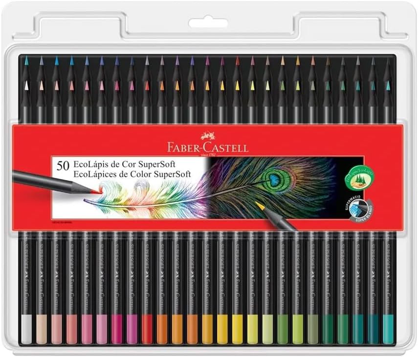 Faber-Castell Colored Pencils, Supersoft EcoPencil, 50 Colors, Multicolor