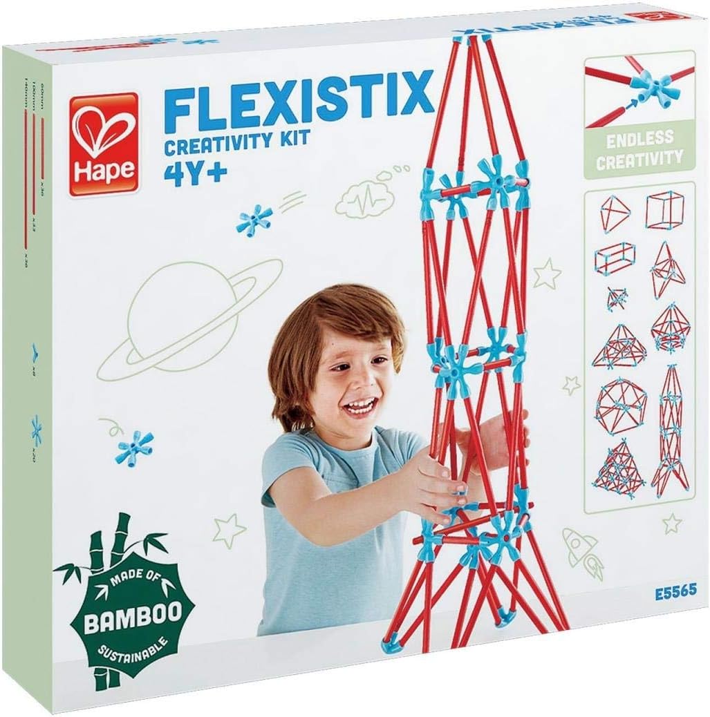 Hape Flexistix STEM Building Creativity Kit, 133 Pieces