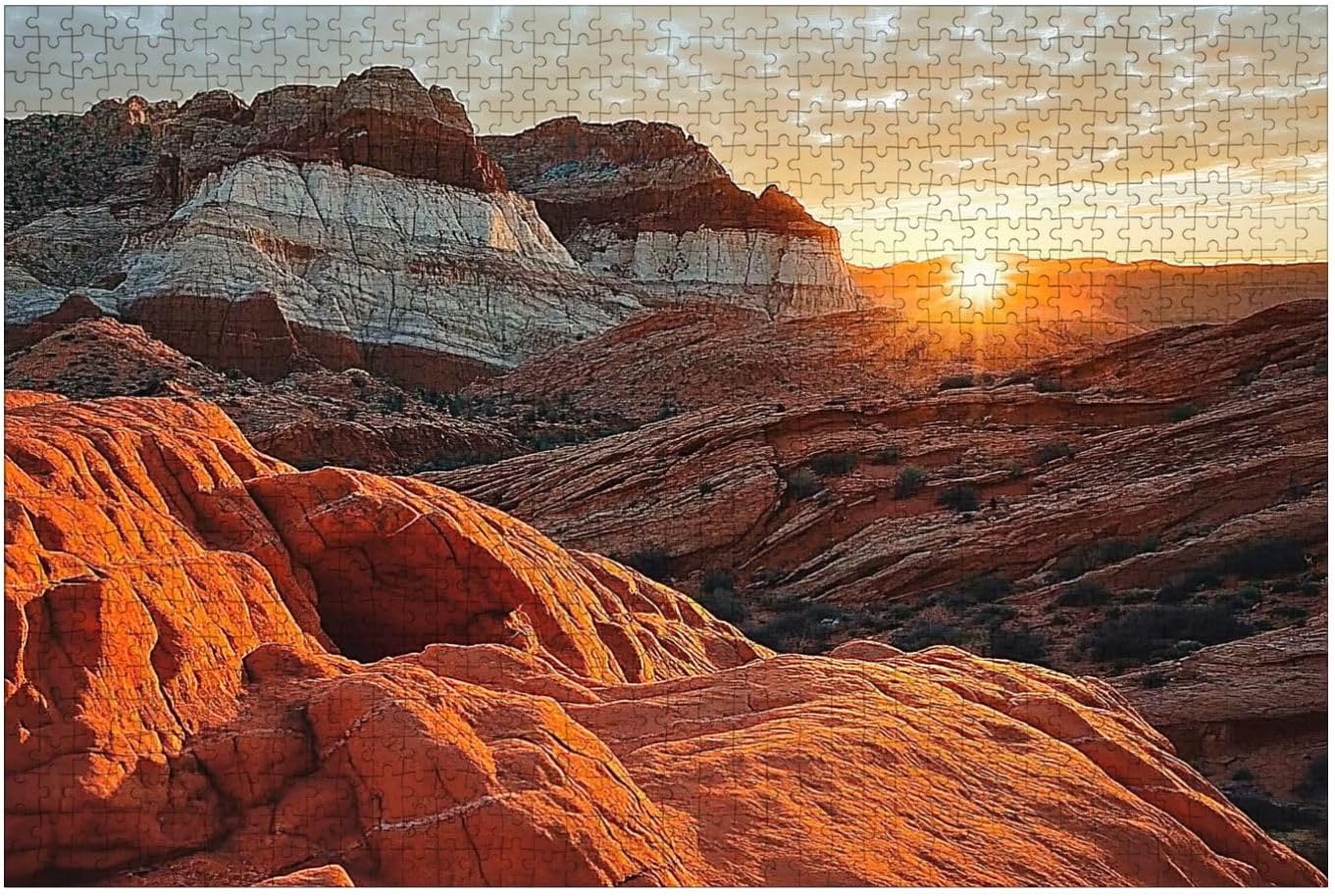 Generic Puzzles for Adults 1000 Pieces Sunset Landscape Paria Rimrocks Utah Wooden Jigsaw Puzzles Challenging Fun Educational Family Games Kid Toys Art Work Gift Home Decor