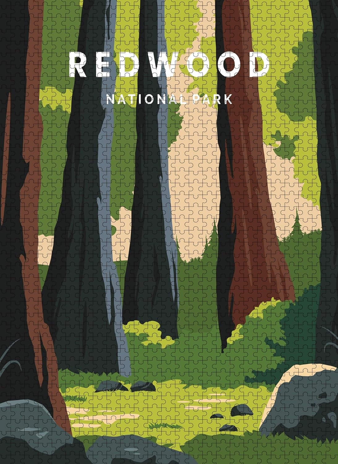 Generic Jigsaw Puzzles 1000 Pieces for Adults Redwoods National Park in California Premium Wooden Perfect Interlocking Clear Printing