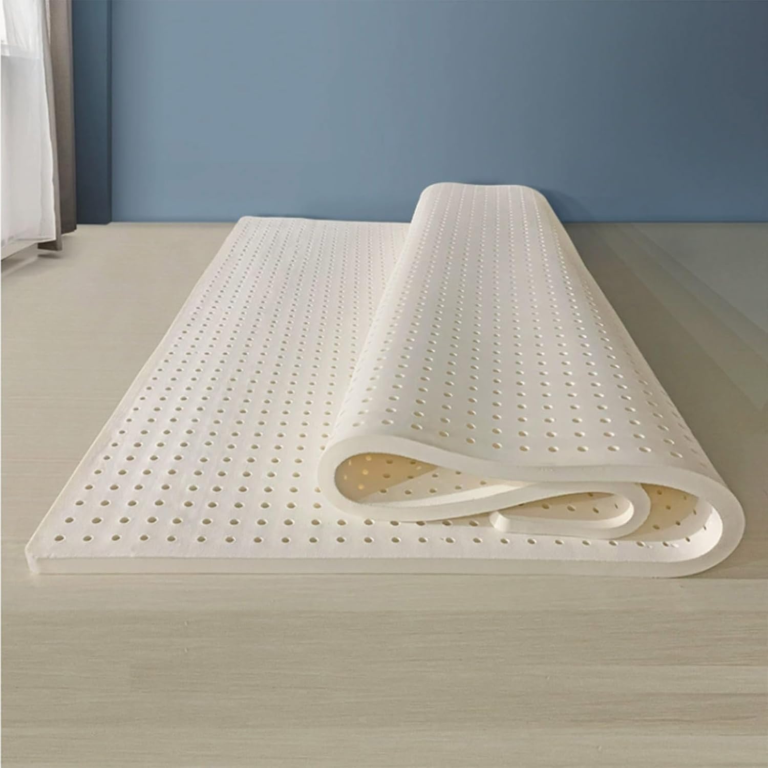 WJIANY 100% Natural Latex Mattress Topper, 2.5Cm/1 Inch Premium Latex Mattress with Removable and Washable Inner and Outer Covers, Natural Rubber Pure Mattress,120cm*200cm