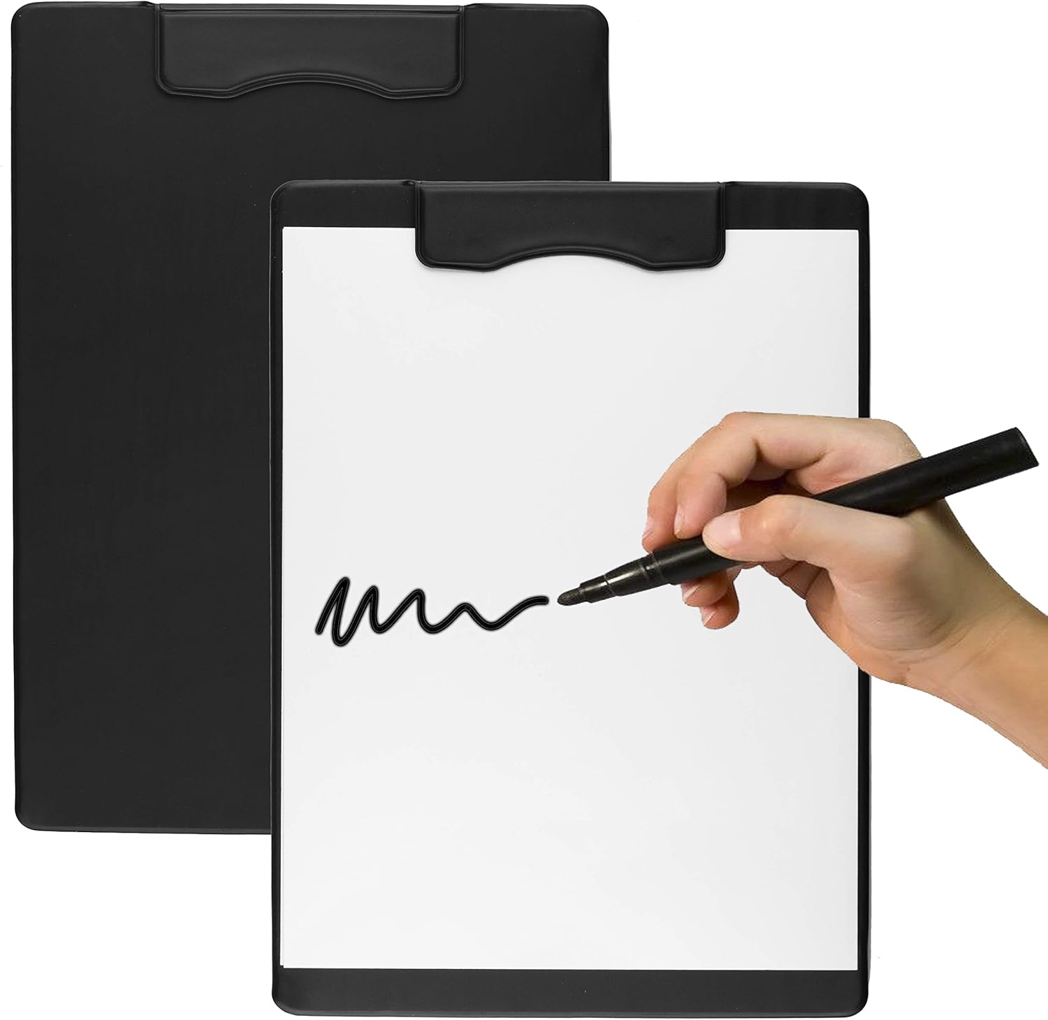 Officeship Set of 2 - Paper Size Magnetic Clipboards with Magnetic Profile, Standard A4 Document and Letter Holder