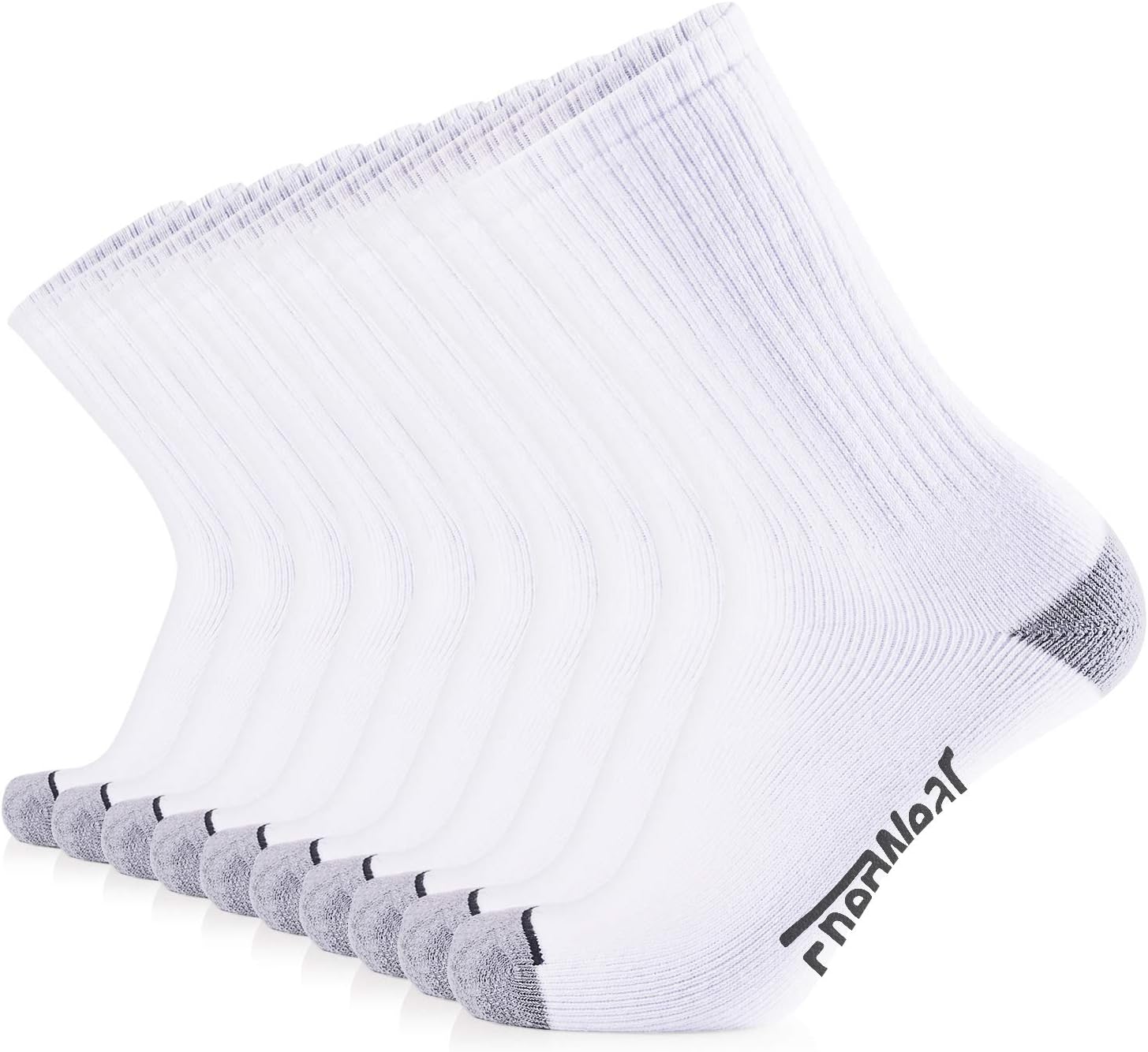 JOURNOW 10 Pairs Men's Cotton Extra Heavy Cushion Crew Socks