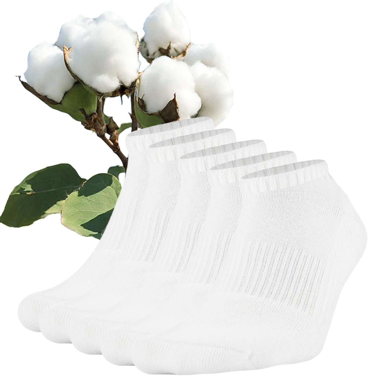 All Cotton Socks (Quarter/Crew, Unisex) Natural Fabric Soft Breathable Organic Cotton Socks