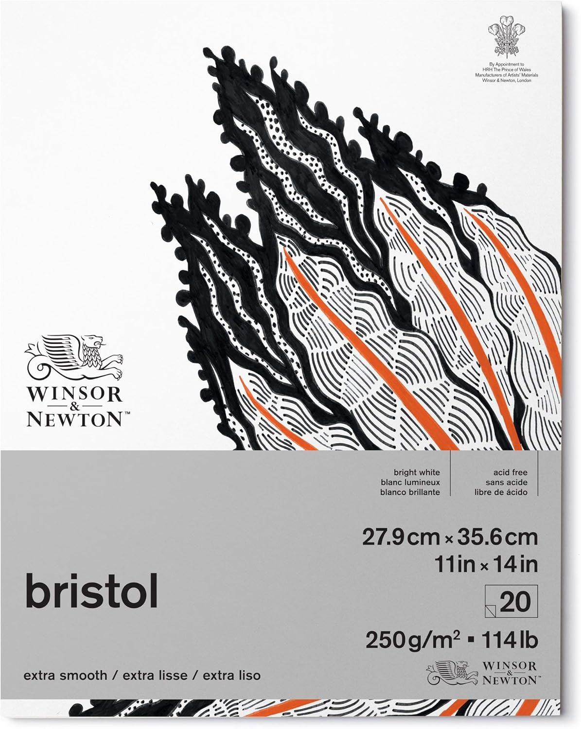 Winsor & Newton Bristol Paper Pad 250 gsm, 11x14, 20 Sheets