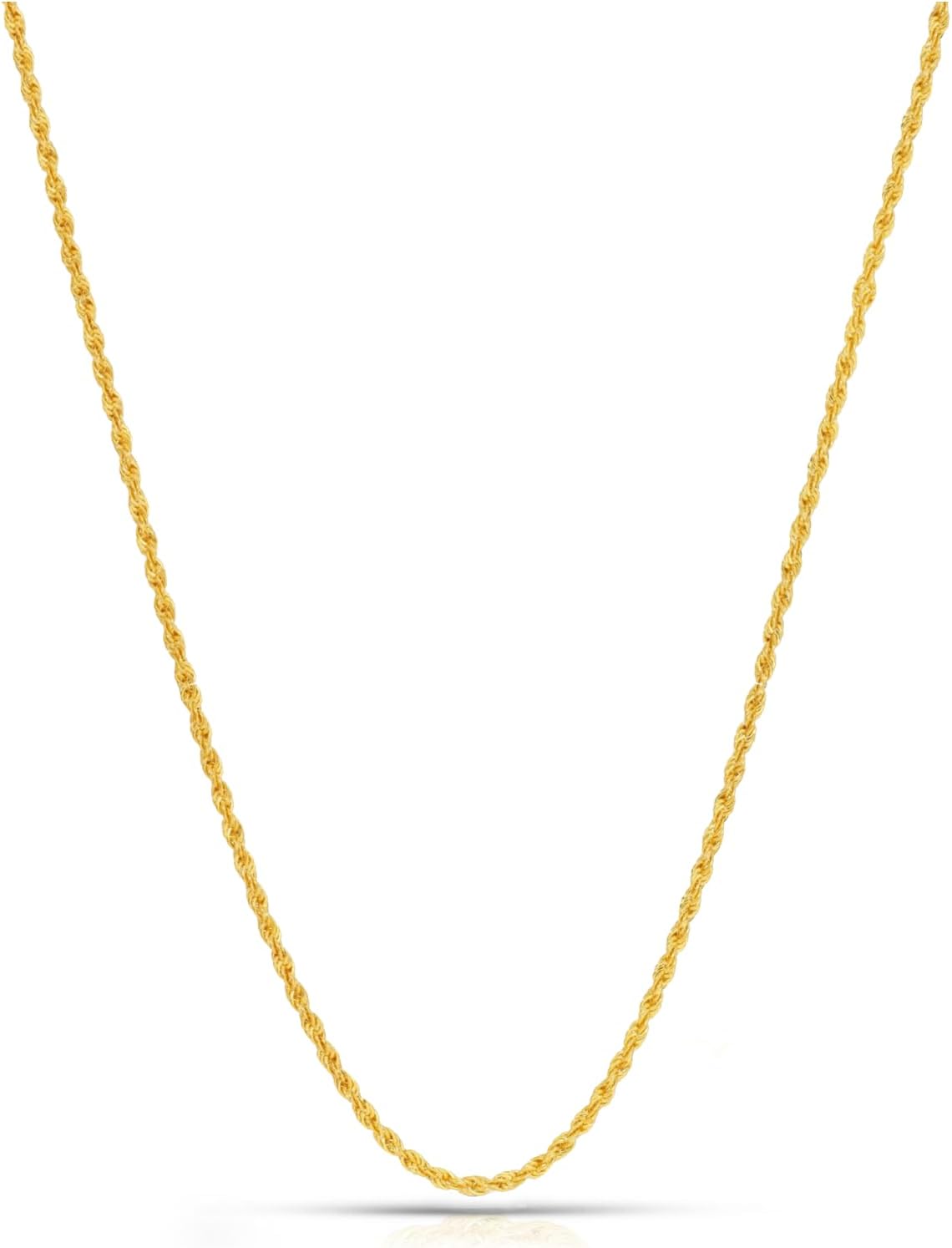 ONTHOLOGIE Gold Vermeil 2 mm Rope Chain Necklace for Women