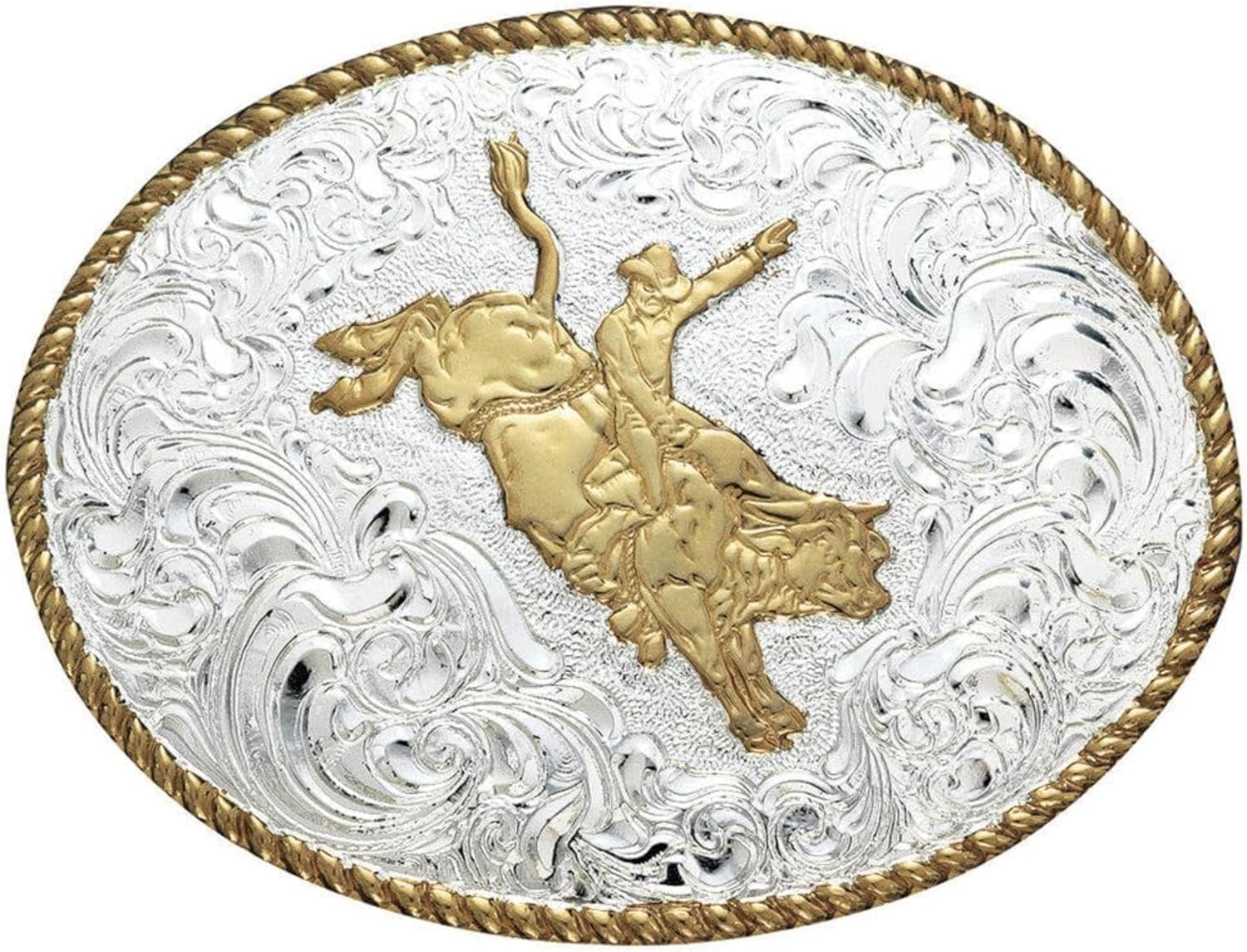 Crumrine Men's Bull Rider Buckle Silver One Size