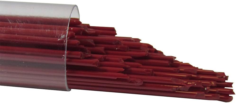 Oceanside Stringers Approx.1/25"Dia.x17"L. Cherry Red Semi-Opal 5OZ. Tube 96 COE.