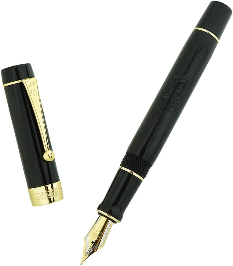Jinhao 100 Black Resin Fountain Pen with Jinhao Logo Iridium Fine Nib 0.5mm with Converter Business Office Gift Pen
