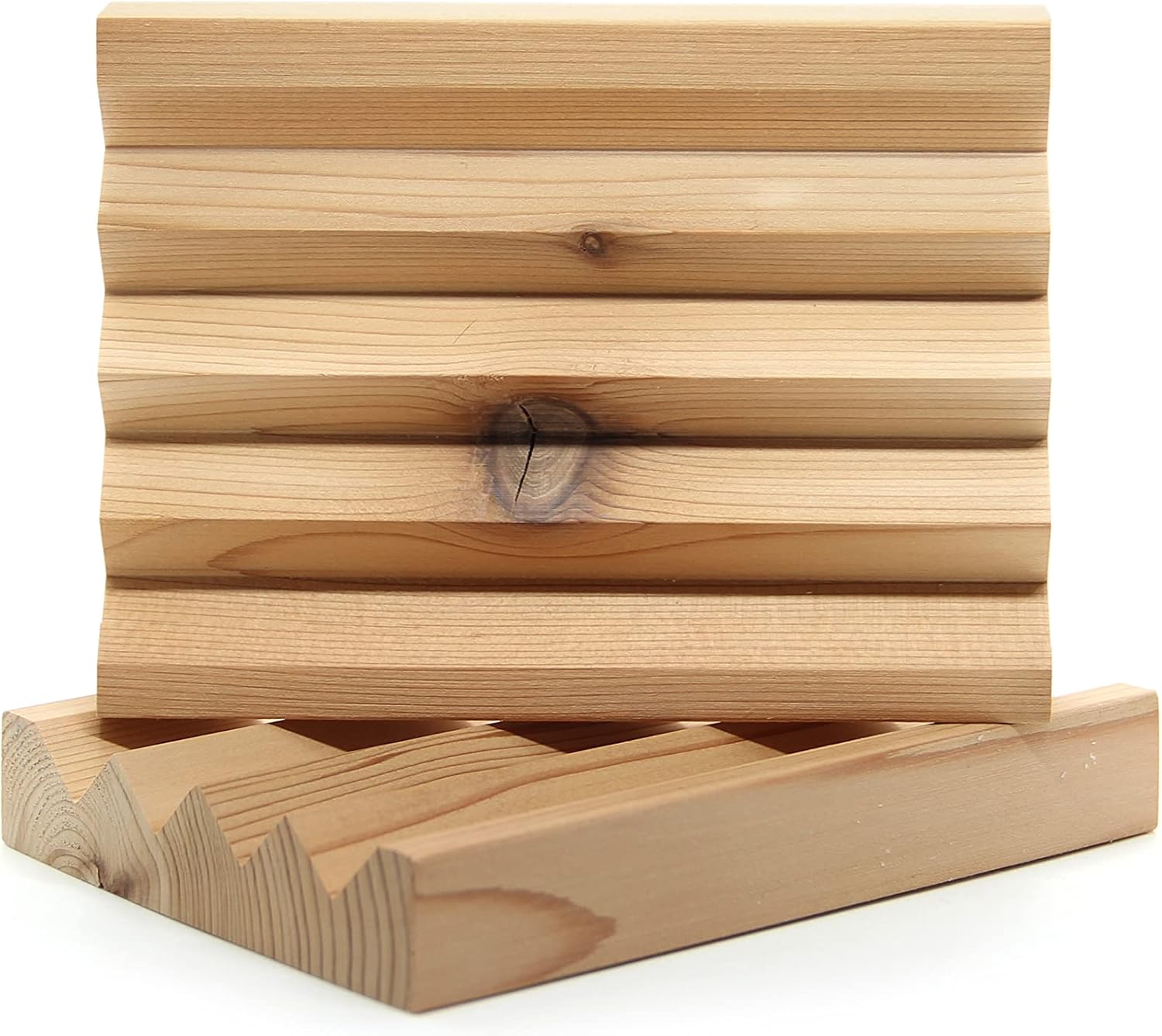 L'Olivier Naturals Long Cedar Soap Dish - Handcrafted 100% Cedar Wood soap Dish - Soap Saver Dish - soap Dish - Soap Saver, Tray and Holder for Shower, Bathroom and Kitchen - Made in Canada