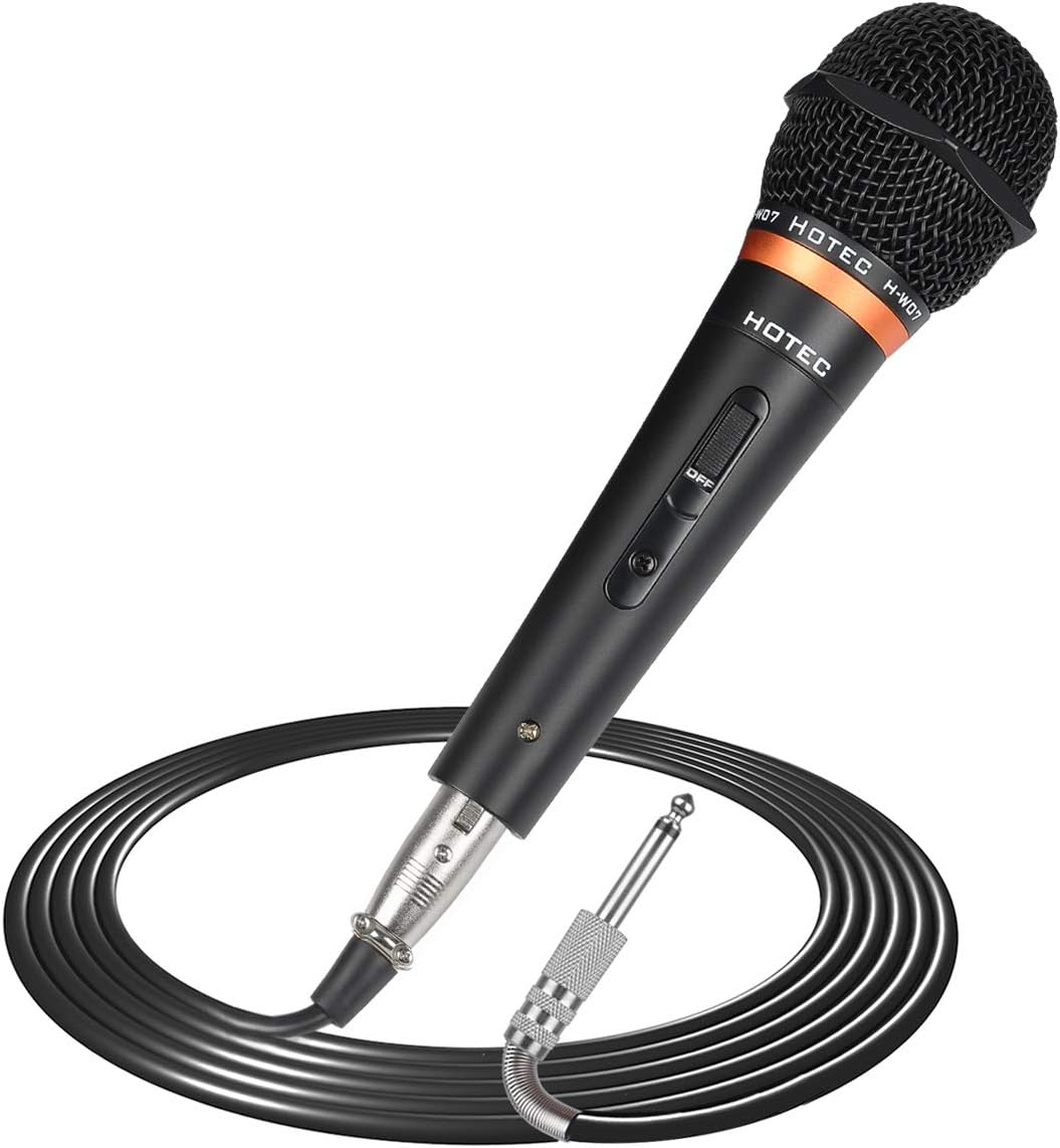 HOTEC Premium Vocal Dynamic Handheld Microphone with 19ft Detachable XLR Cable