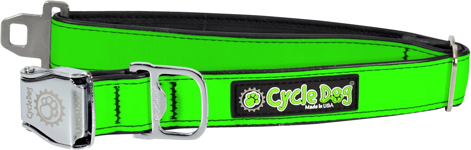 Cycle Dog Green Max Reflective Bottle Opener Dog Collar