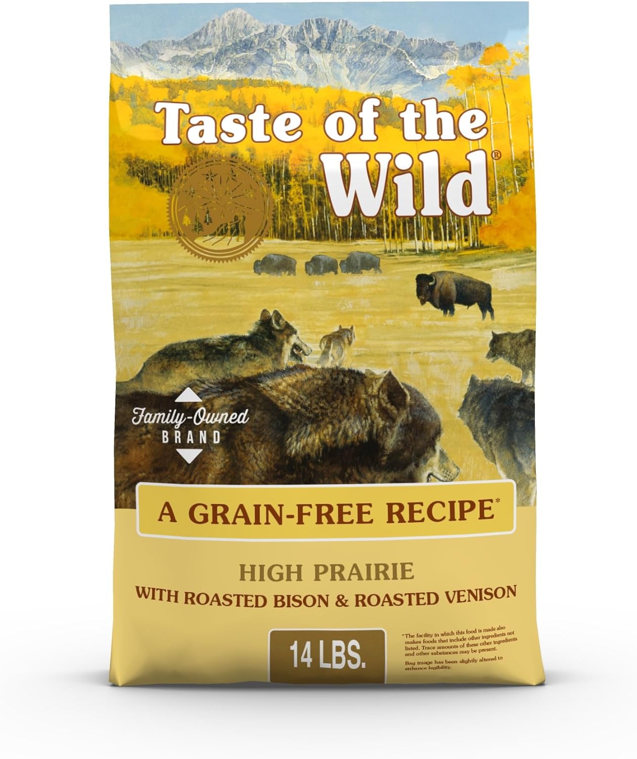 Taste of the Wild High Prairie Grain-Free Adult Dry Dog Food, 14 lb