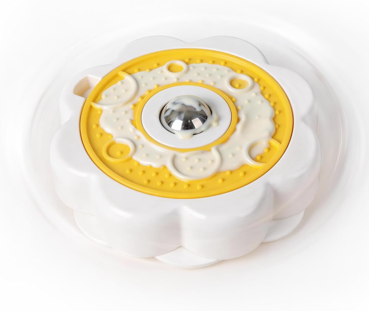 Rotating Dog Lick Mat with Stainless Steel Licking Ball