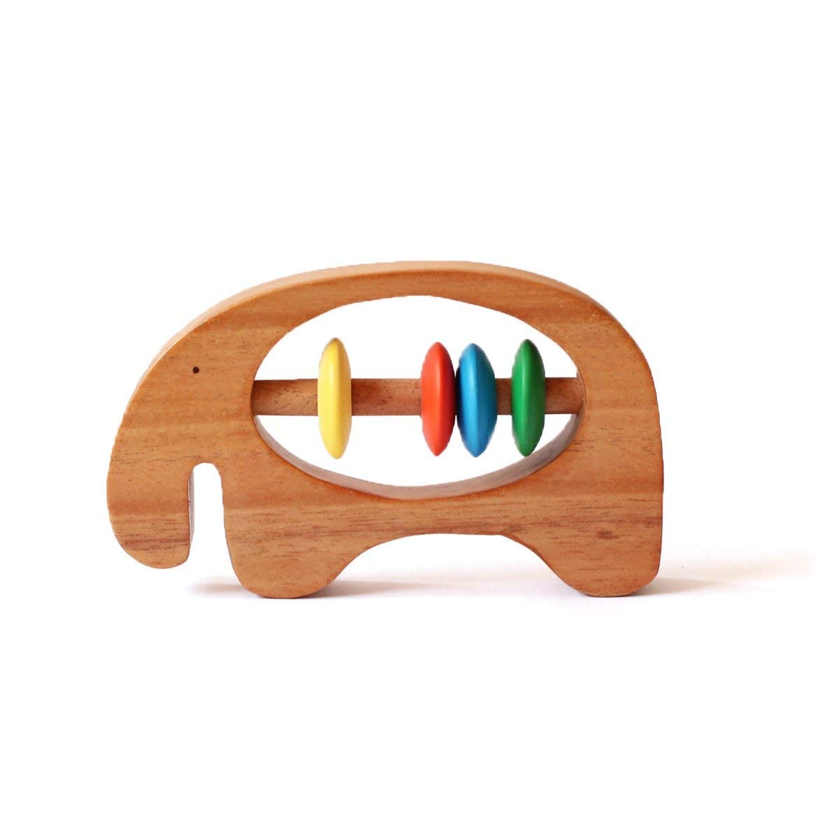 Shumee Wooden Baby Rattle Clutching Toy - Elephant Shaped Teether