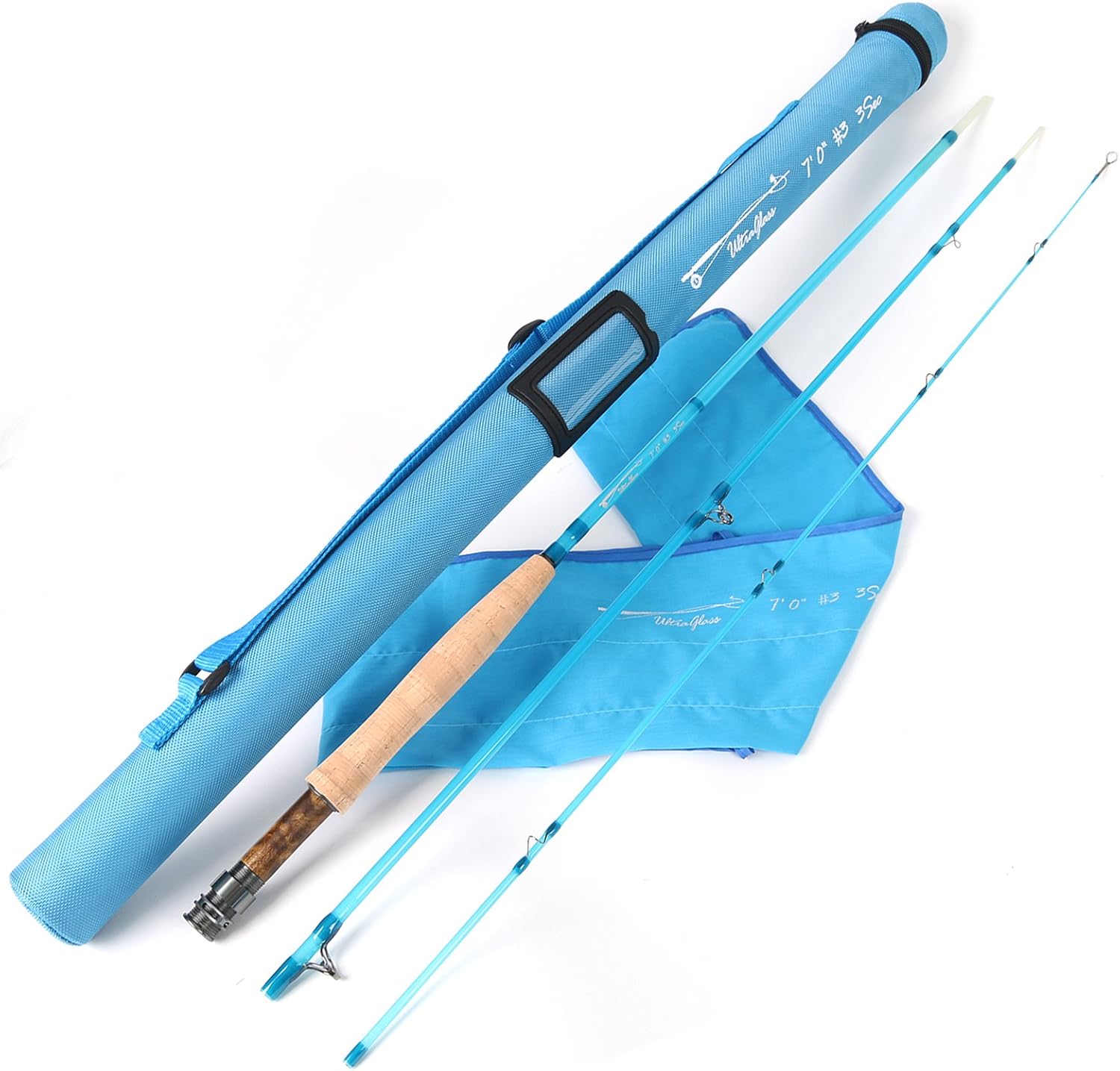 Maxcatch M MAXIMUMCATCH Maxcatch Fiberglass Fly Fishing Rod: 3wt/5wt/6wt/8wt in Blue, Orange, Purple or Transparent