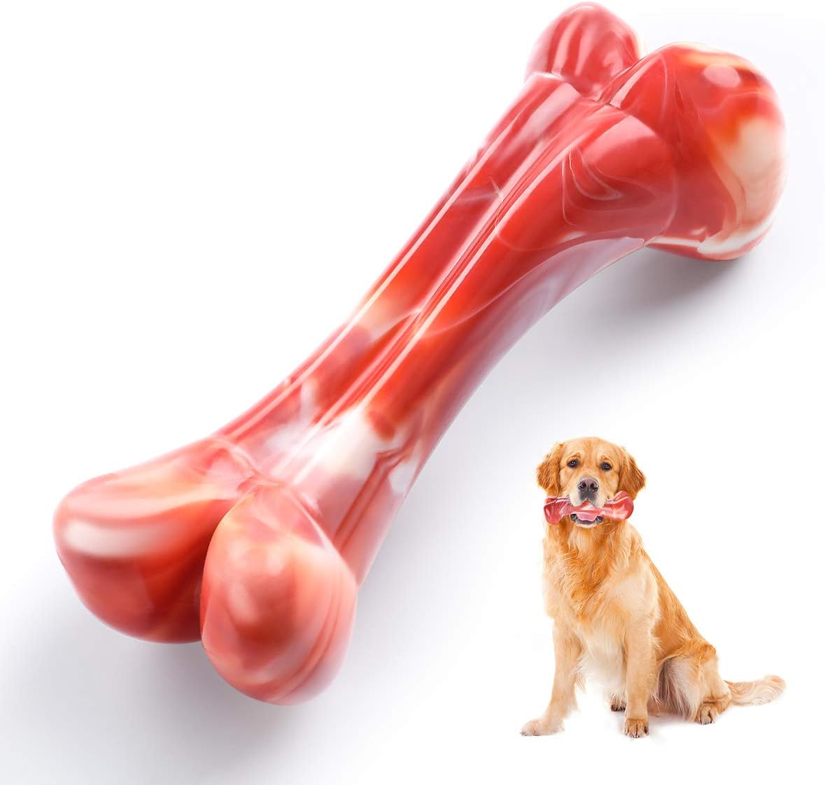 Tikaton Dog Chew Toys for Aggressive Chewers — Ultra-Tough Nylon Bone
