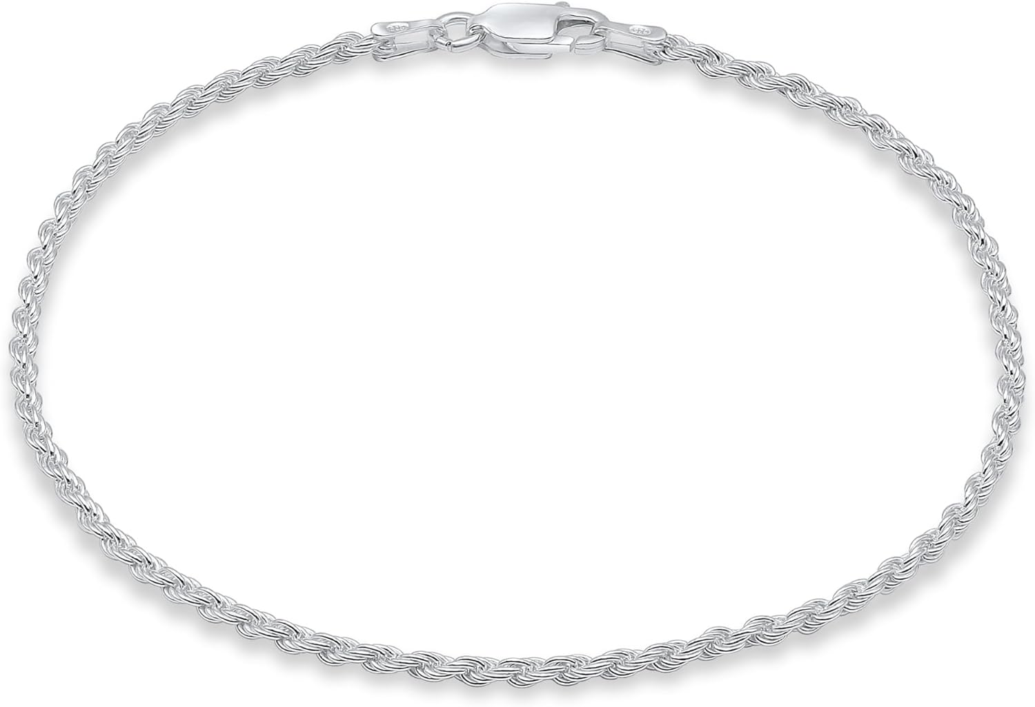 Aka Gioielli 925 Sterling Silver Rope Chain Bracelet