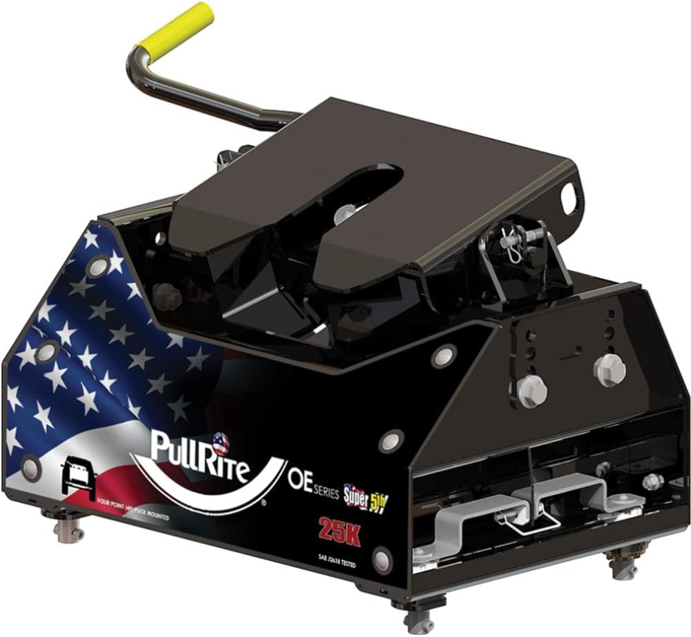 PullRite 1800 OE Puck Series Super 5th Fifth Wheel Hitch for GM 2020 and Newer Chevy Silverado GMC Sierra 2500HD 3500HD Trucks 25K 25,000 Lb. Towing Capacity