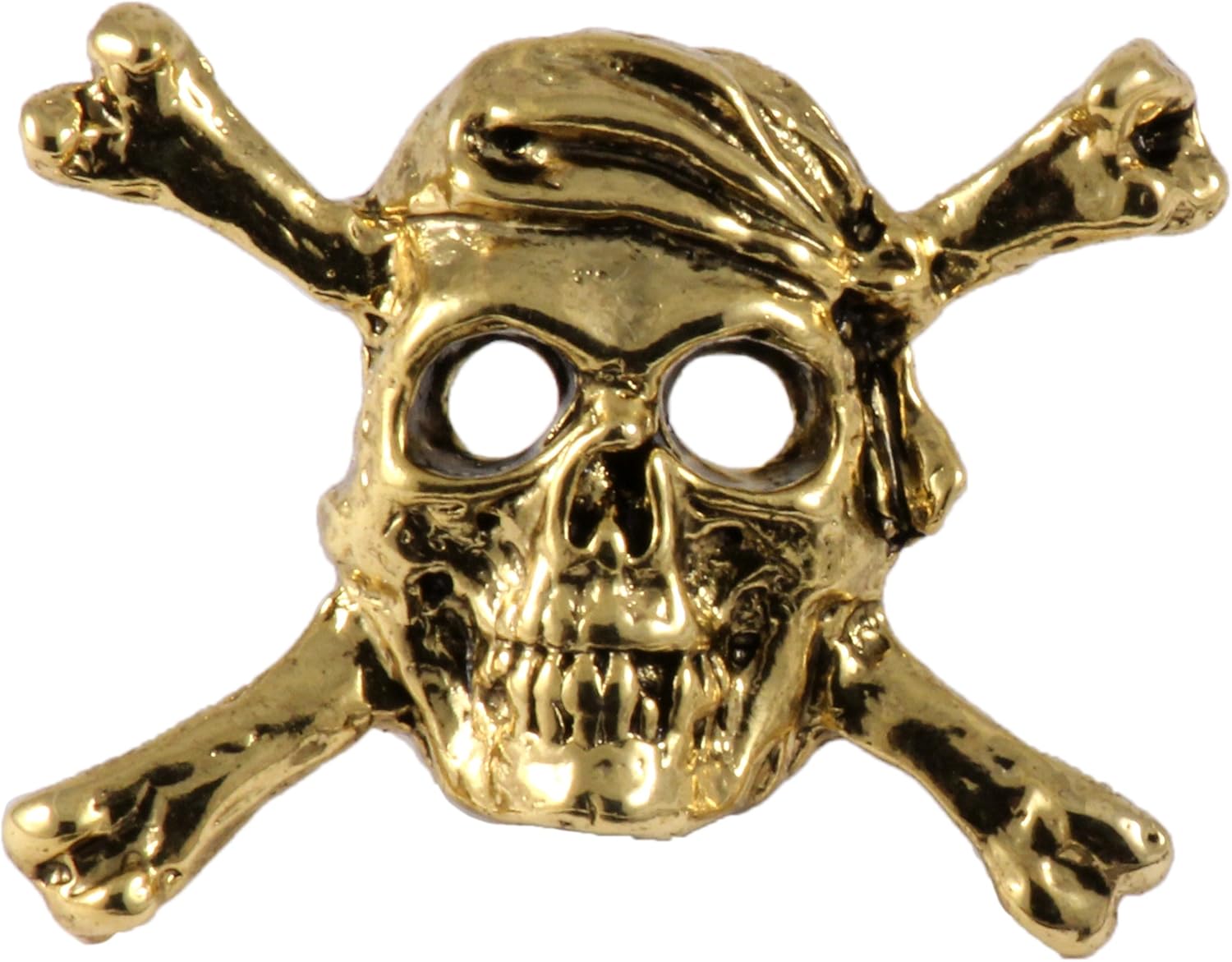 Skull and Crossbones Pin, Gold Plated
