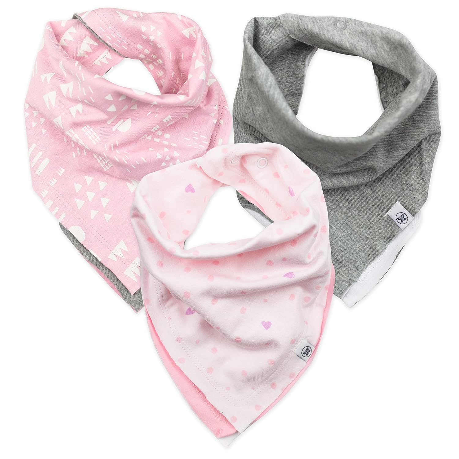 HonestBaby Unisex Multipack Reversible Bandana Bib Burp Cloths with Adjustable Snaps, 100% Organic Cotton (Legacy)