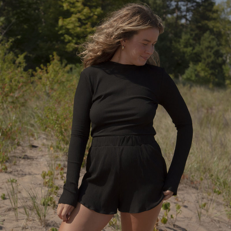 Cropped Long Sleeve Top
