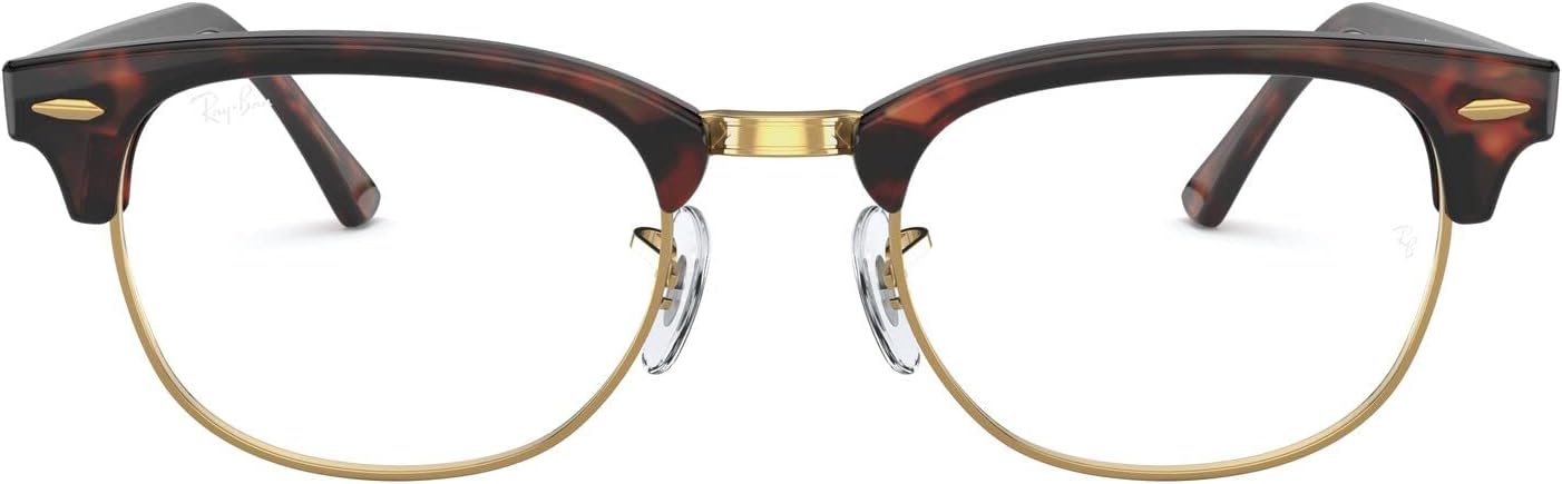 Ray-Ban Unisex RX5154 Clubmaster Square Prescription Eyewear Frames, Mock Tortoise/Demo Lens, 49 mm