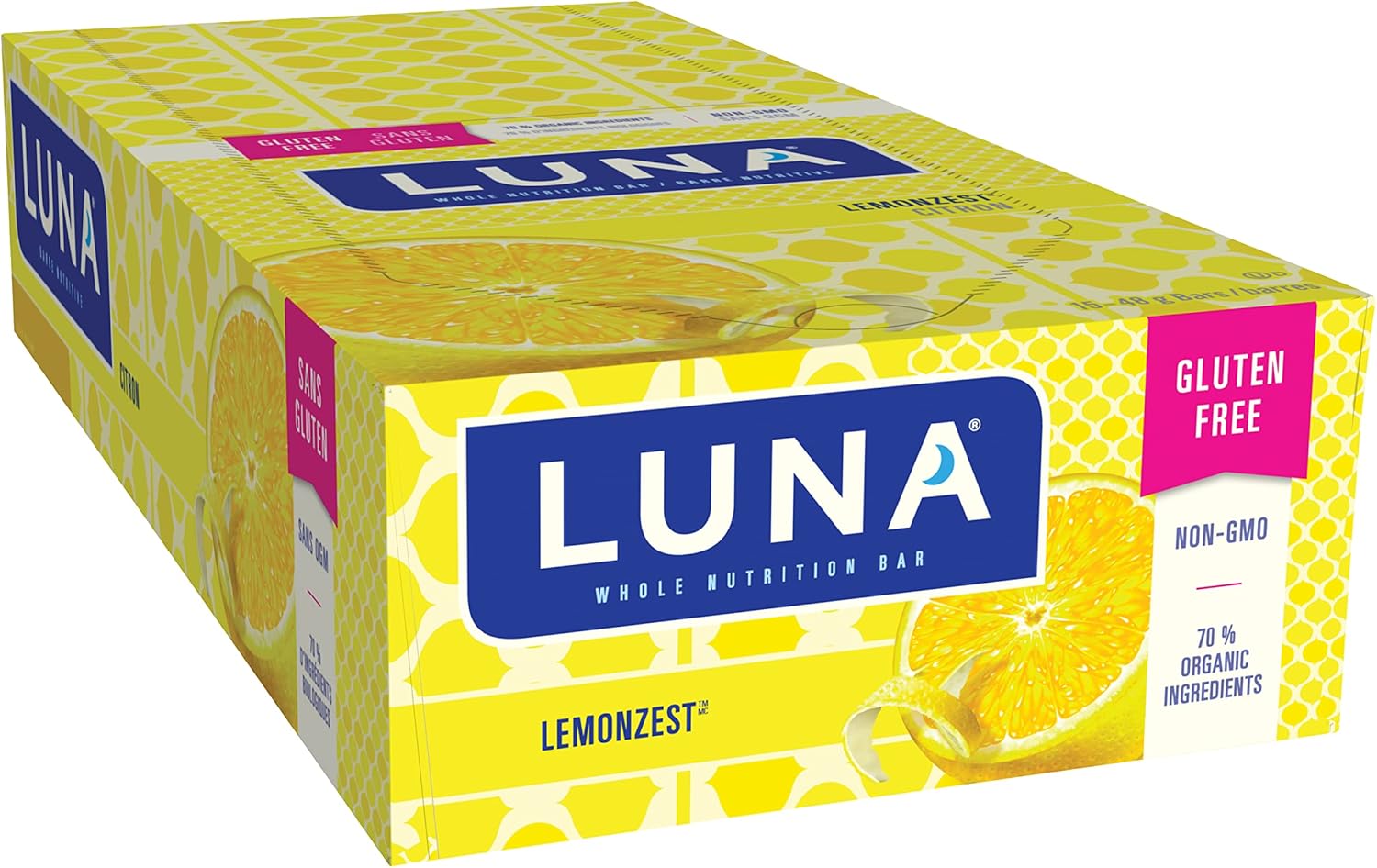 LUNA Bar Lemon Zest Gluten-Free Snack Bars (15 Pack)