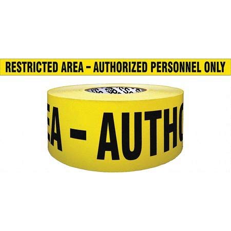 Unbranded/Generic Yellow, Restricted Area Authorized Personnel Only,Barricade Tape, 3 in X 500 Ft,2041004059