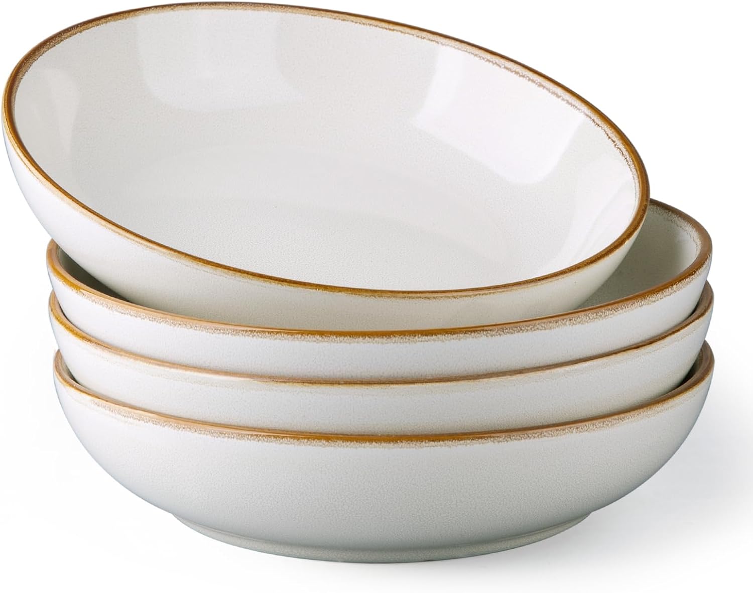 AmorArc Amazon.com | AmorArc 8.5'' Large Pasta Bowls, 36oz Ceramic Salad Serving Bowls Set of 4 for Kitchen, Wide Stoneware Bowls for Pasta,Salad,Fruit,Bread, Microwave Safe, Reactive-Pearl White