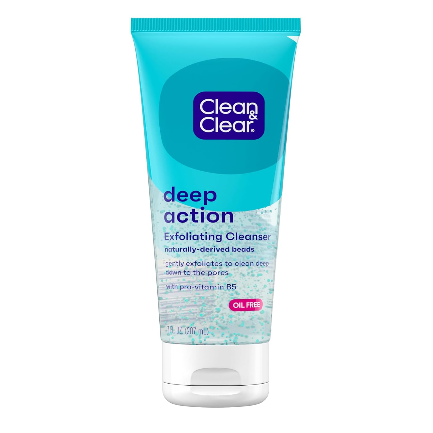 Clean & Clear Deep Action Exfoliating Facial Cleanser, Scrub & Face Wash, Pro-Vitamin B5