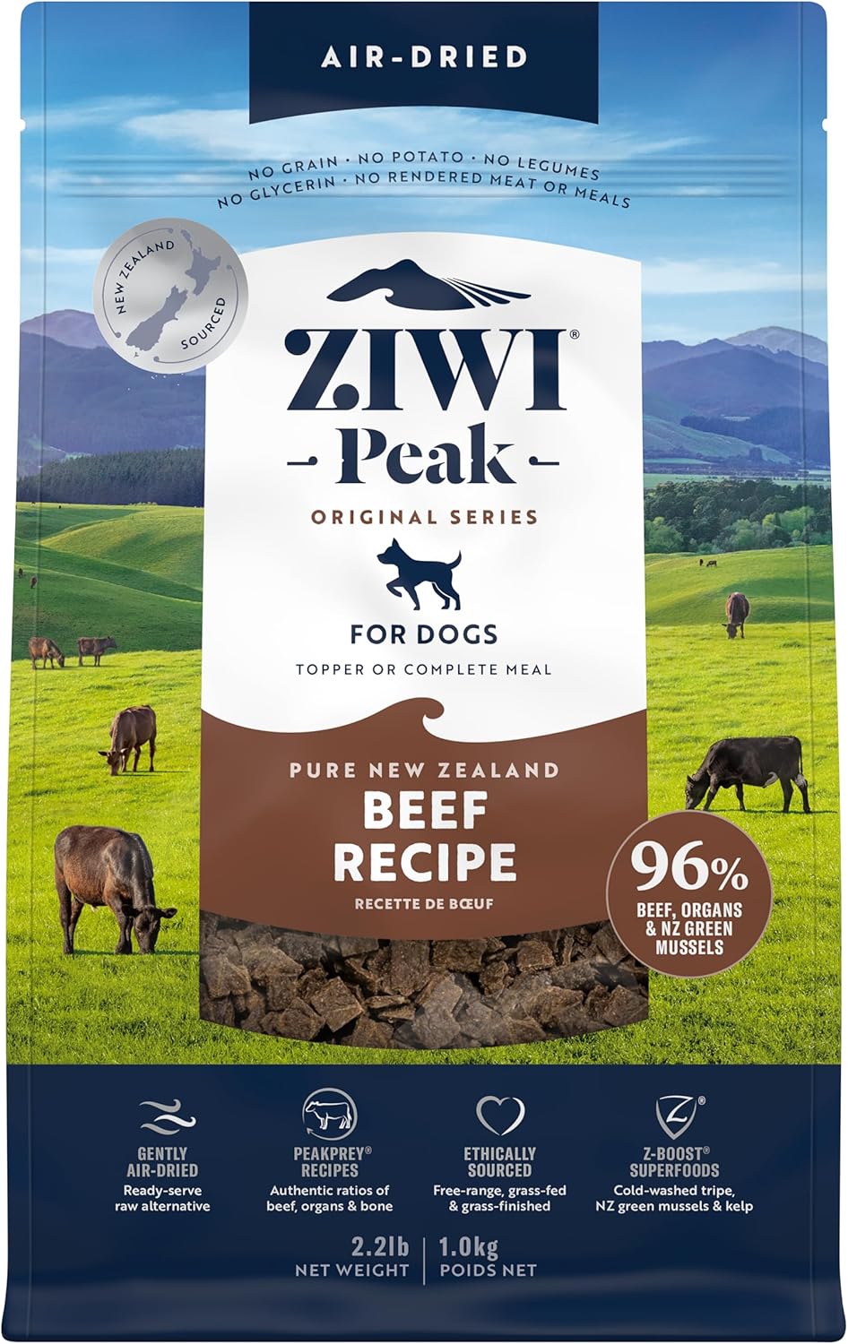 ZIWI Peak Air-Dried Dog Food – Beef - All Natural, High ...