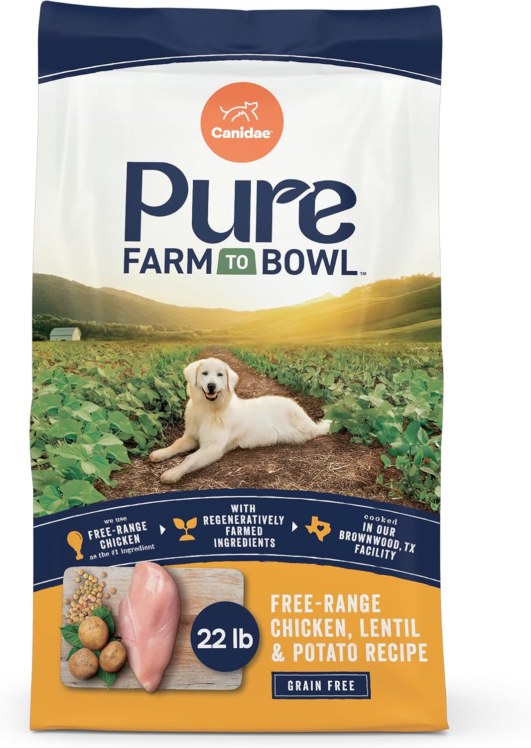 PURE Grain Free Chicken, Lentil & Potato Adult Dry Dog Food (22 lbs)