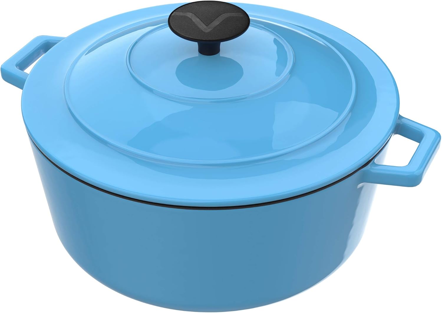 Vremi Enameled Cast Iron Dutch Oven Pot with Lid - 6 Quart Capacity for Preparing Low and Slow Cooking Meals - Electric Gas Stove Top Oven Compatible Cookware - Deep Large Dutch Pot - Blue
