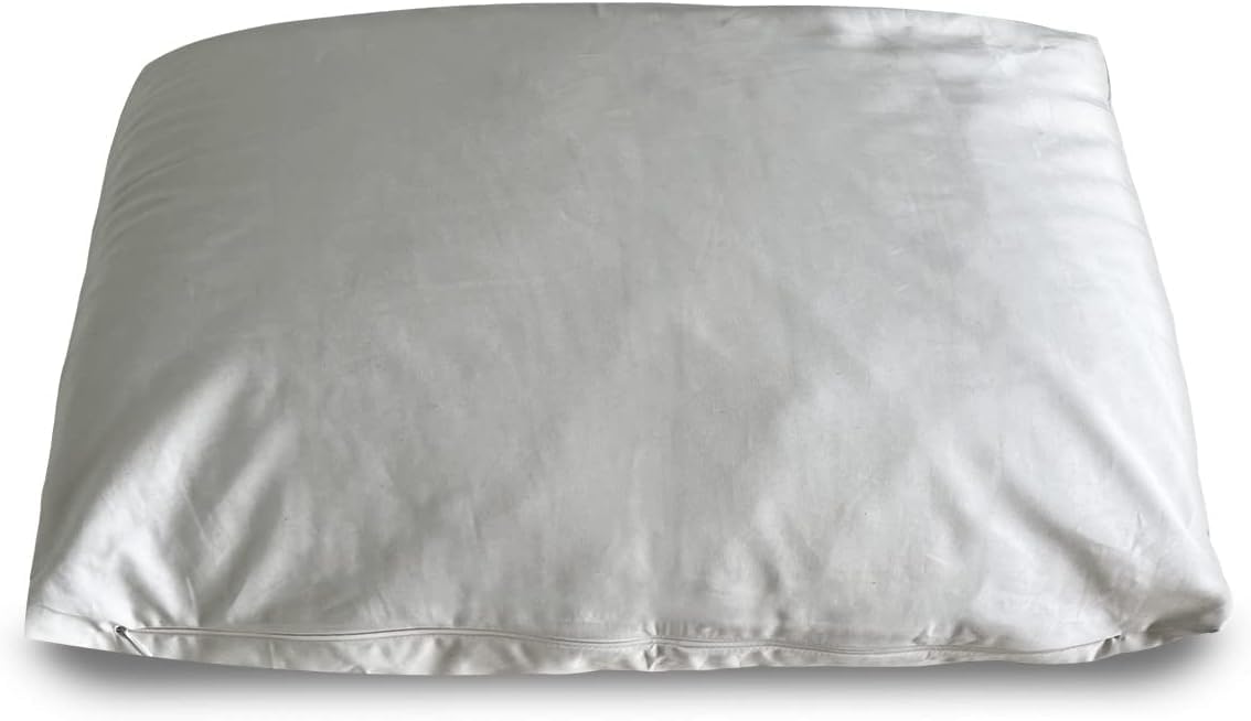 Green Natural and Organic Shredded Latex Pillow - Standard Size - GOLS Certified Organic - Adjustable Bed Pillows for Sleeping - Soft Pillow for Side and Back Sleepers - Zippered Organic Cotton Cover