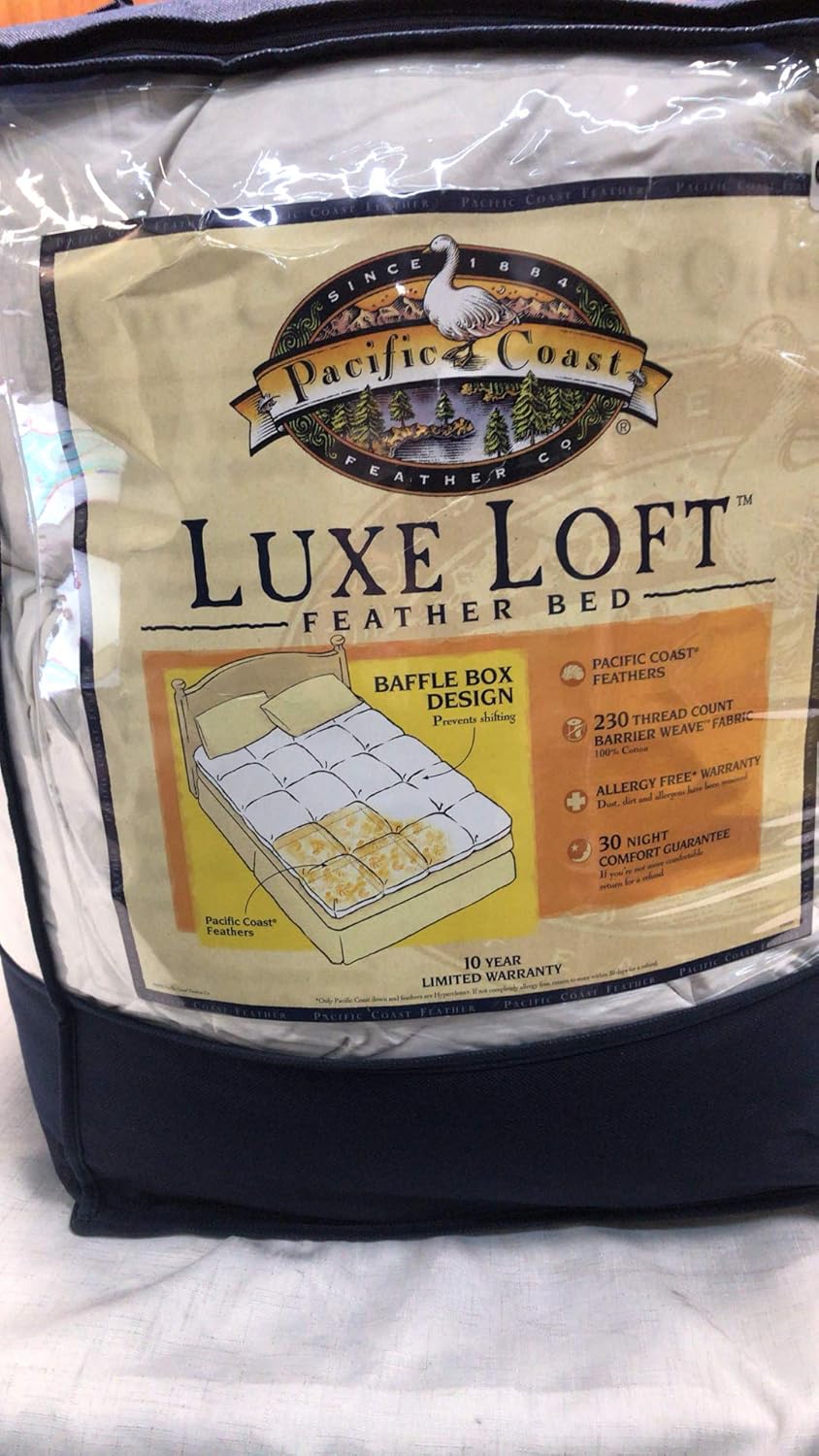 Pacific Coast Luxe Loft Luxury Baffle Box Featherbed Queen