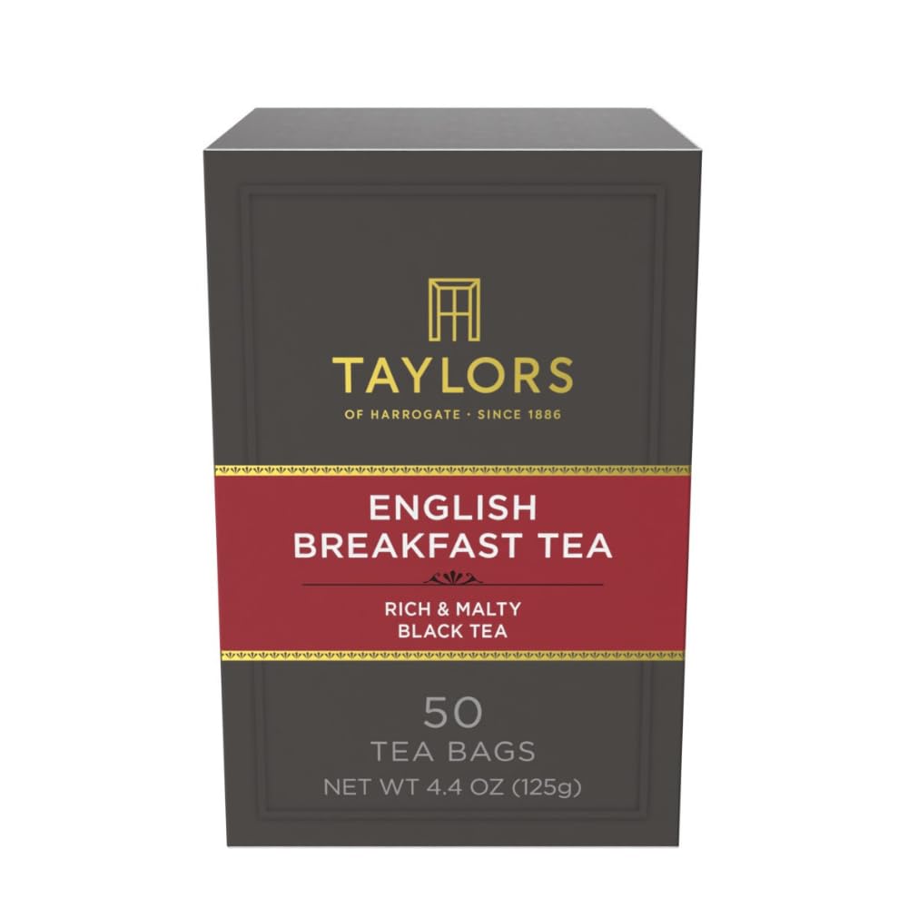 Taylors of Harrogate English Breakfast, Black Tea, Pillow Tea Bags, 50 Count (Pack of 6)