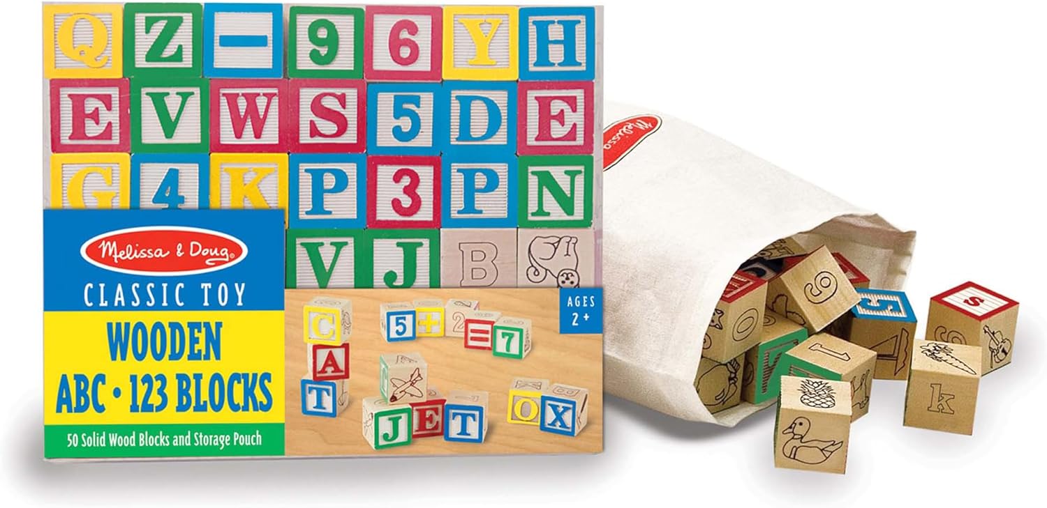 Melissa & Doug Deluxe Wooden ABC/123