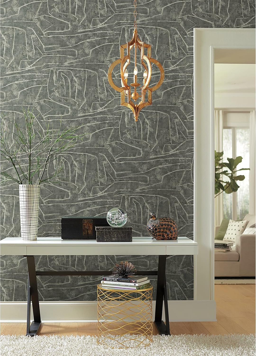 PSW1230RL Gray and Glint Urban Chalk Premium Peel and Stick Wallpaper