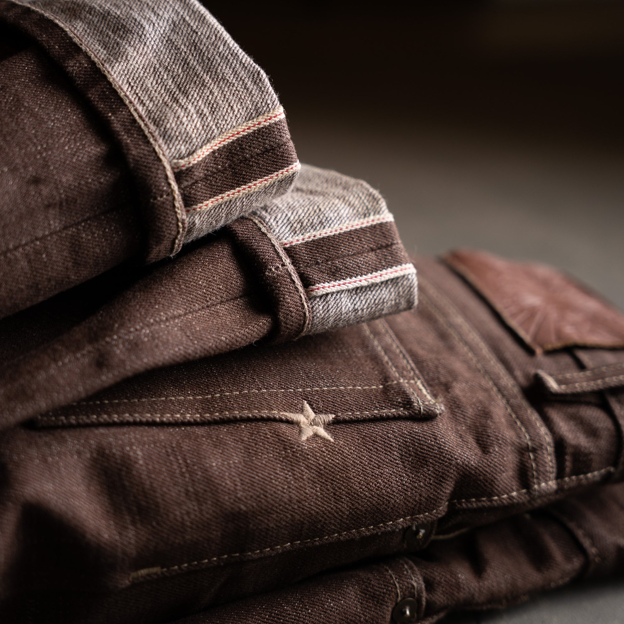 True Straight 14oz Brown Bear Selvage Denim