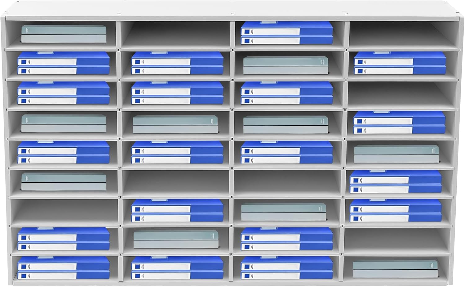 Literature Organizers, 36 Compartments Office Mailbox Wood Mail Sorter Organizer for Office, Home, Classroom (White - 36 Compartments)