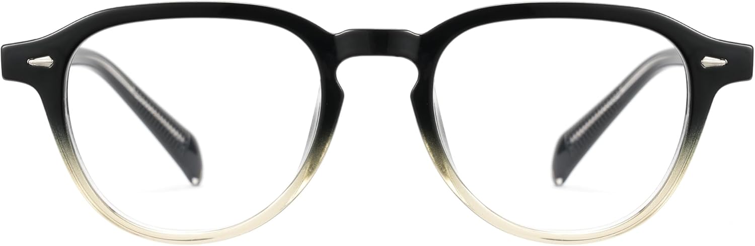 Cyxus Vintage Blue Light Blocking Glasses Woman Men Round Keyhole Bridge Eyewear Retro 70s 80s Fashion Computer Gaming 8554