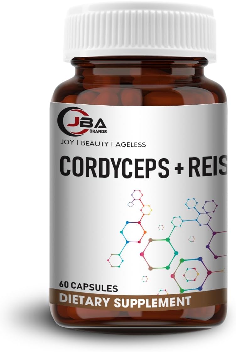 JBA Cordyceps and Reishi, Mushroom Supplement, 60 Capsules