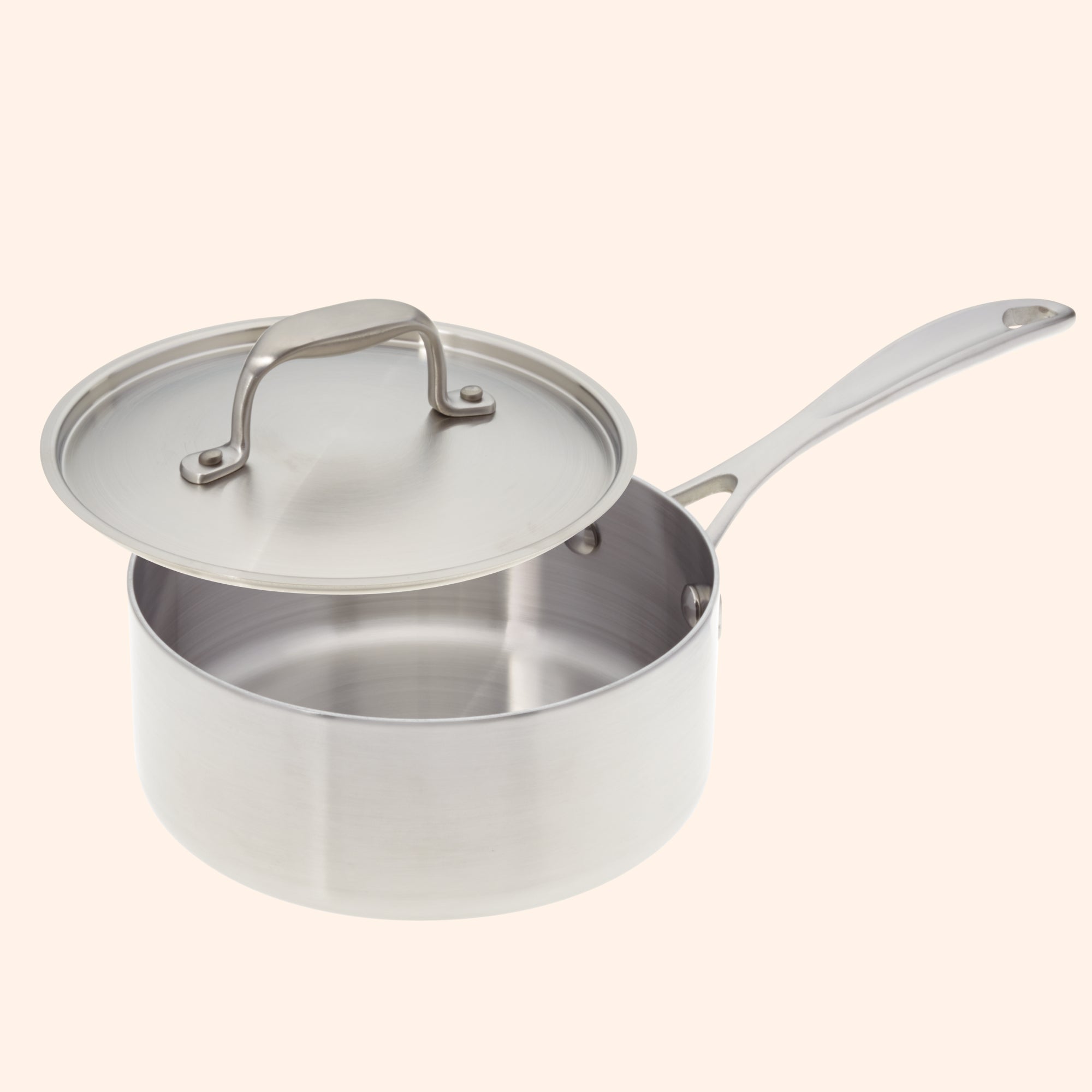 2-Quart Covered Stainless Steel Saucepan