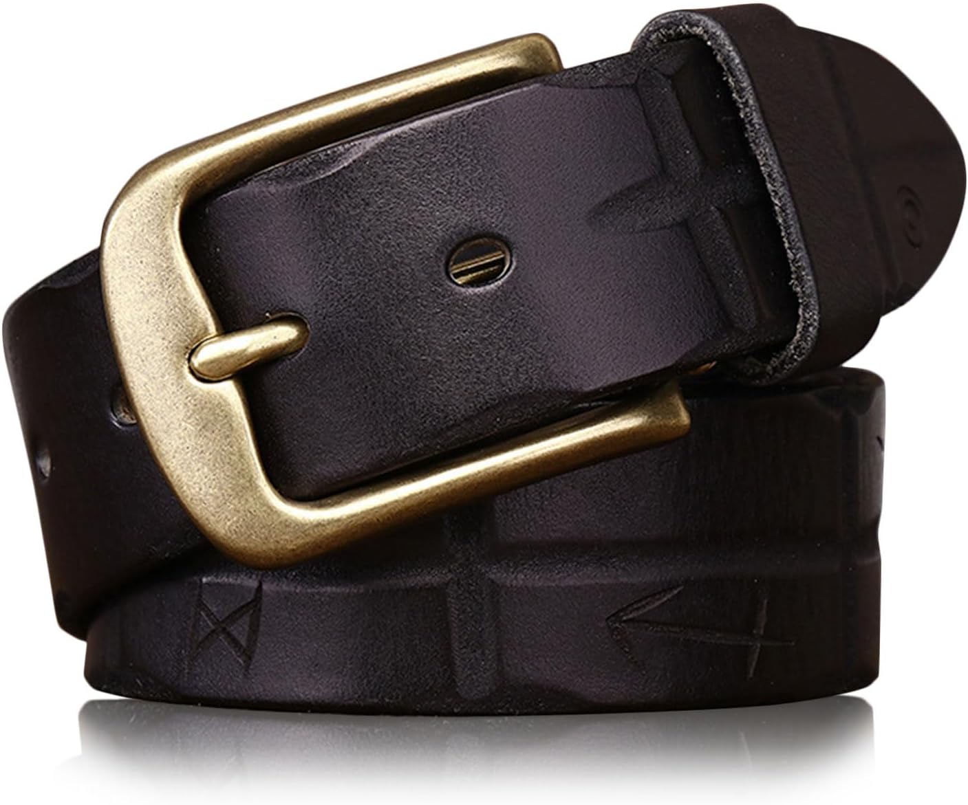 Karoukee Handmade Vegetable Tanned Leather Belt for Men