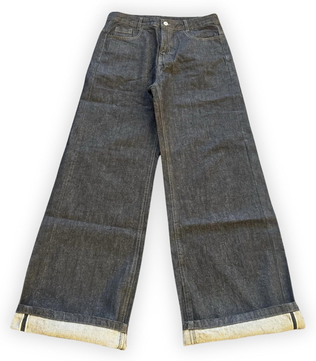 Generic Baggy Japanese Selvedge Denim Jeans, 14oz Wide Fit Black Jeans