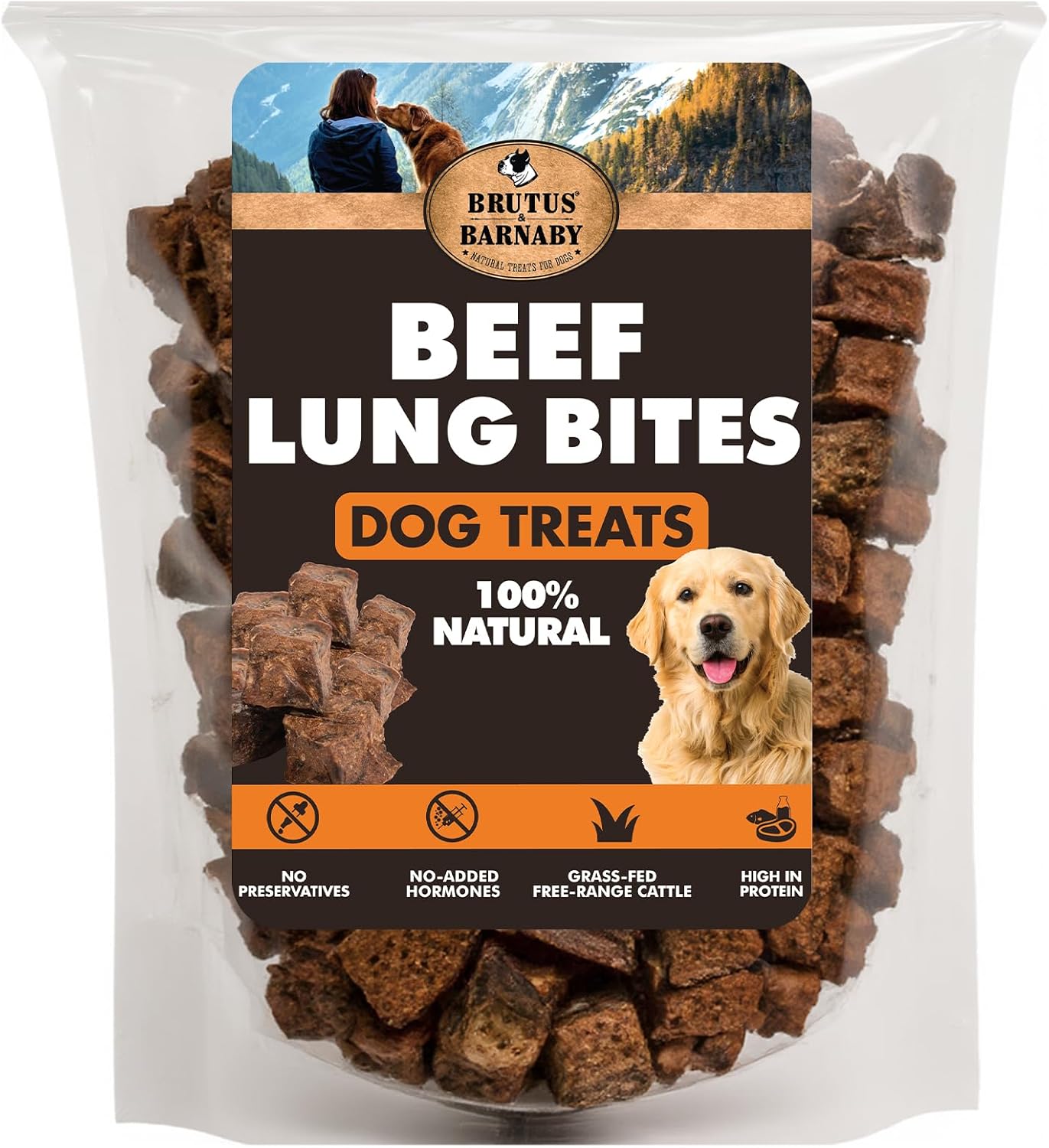 BRUTUS & BARNABY Beef Lung Bites for Dogs